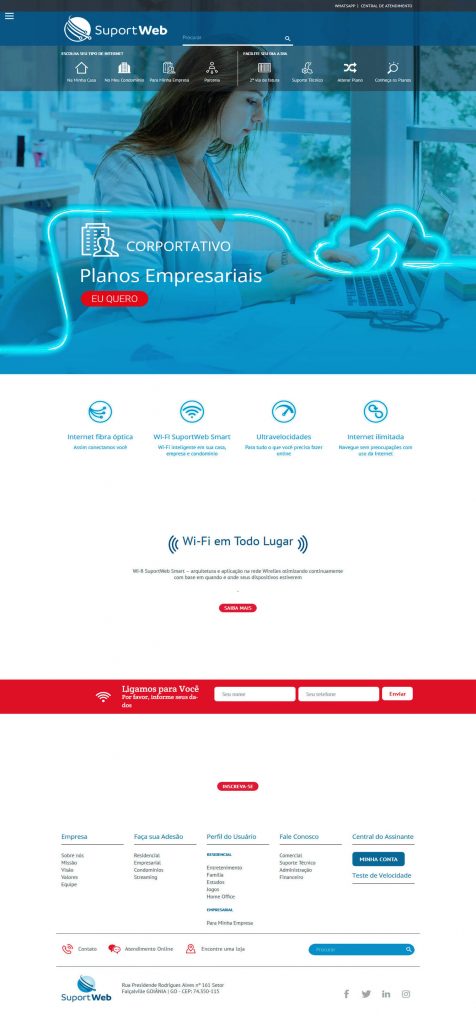 Layout site provedor de internet