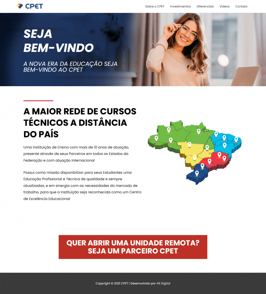 Layout Site Rede de Cursos profissionalizantes