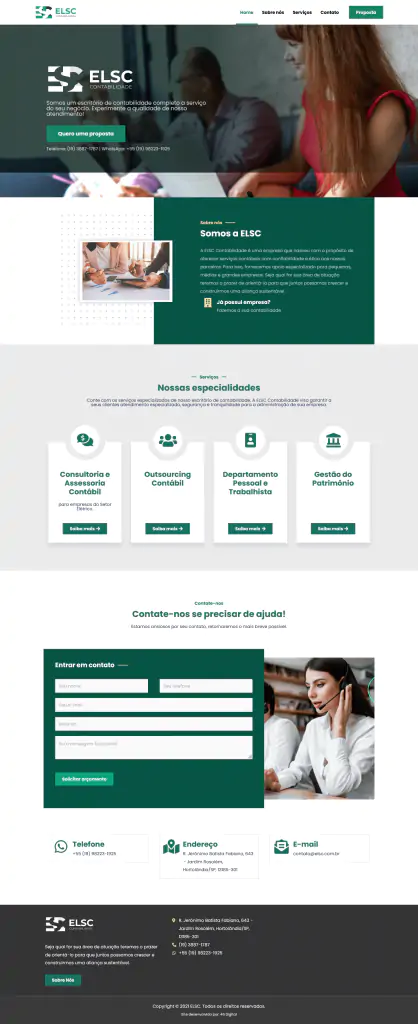 Layout site de Escritório de Contabilidade